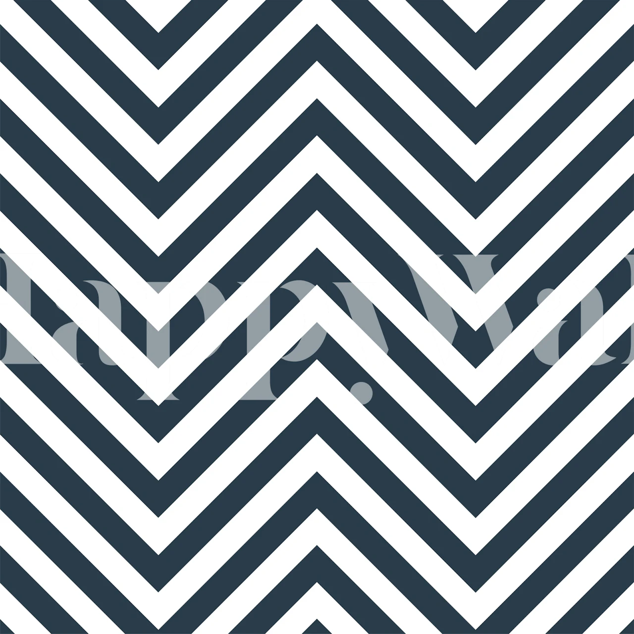 Monochrome chevrons wallpaper in a room