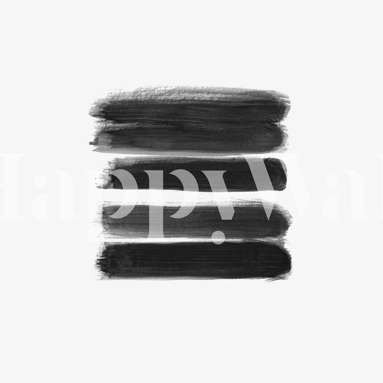 Black brushstroke stripes on a white background wallpaper
