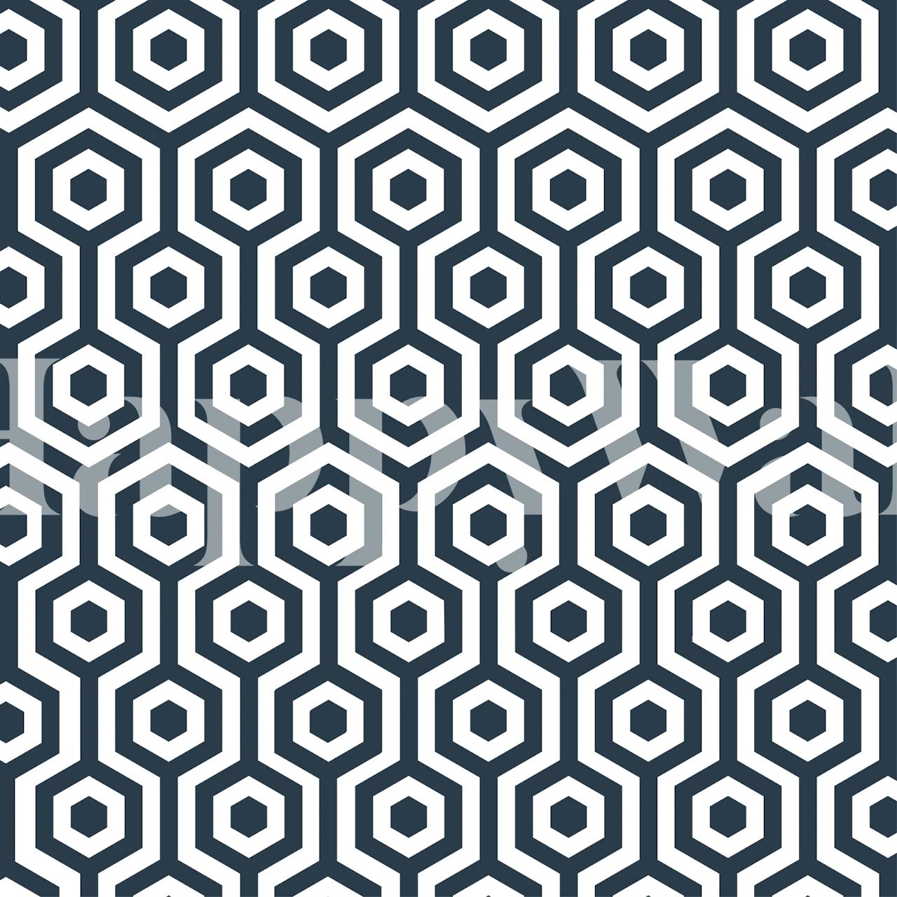 White grey hexagon pattern wallpaper in a room