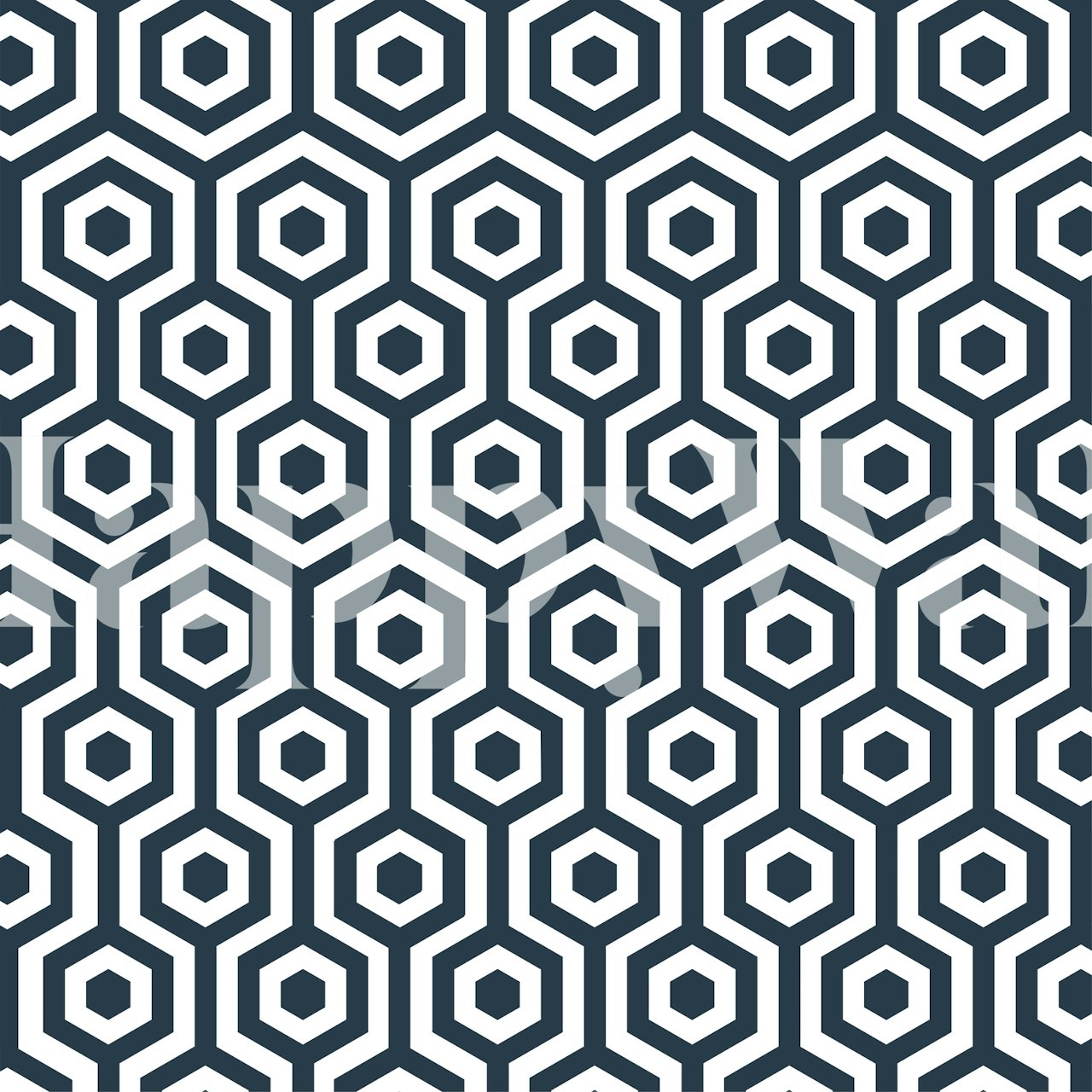 White grey hexagon pattern wallpaper in a room