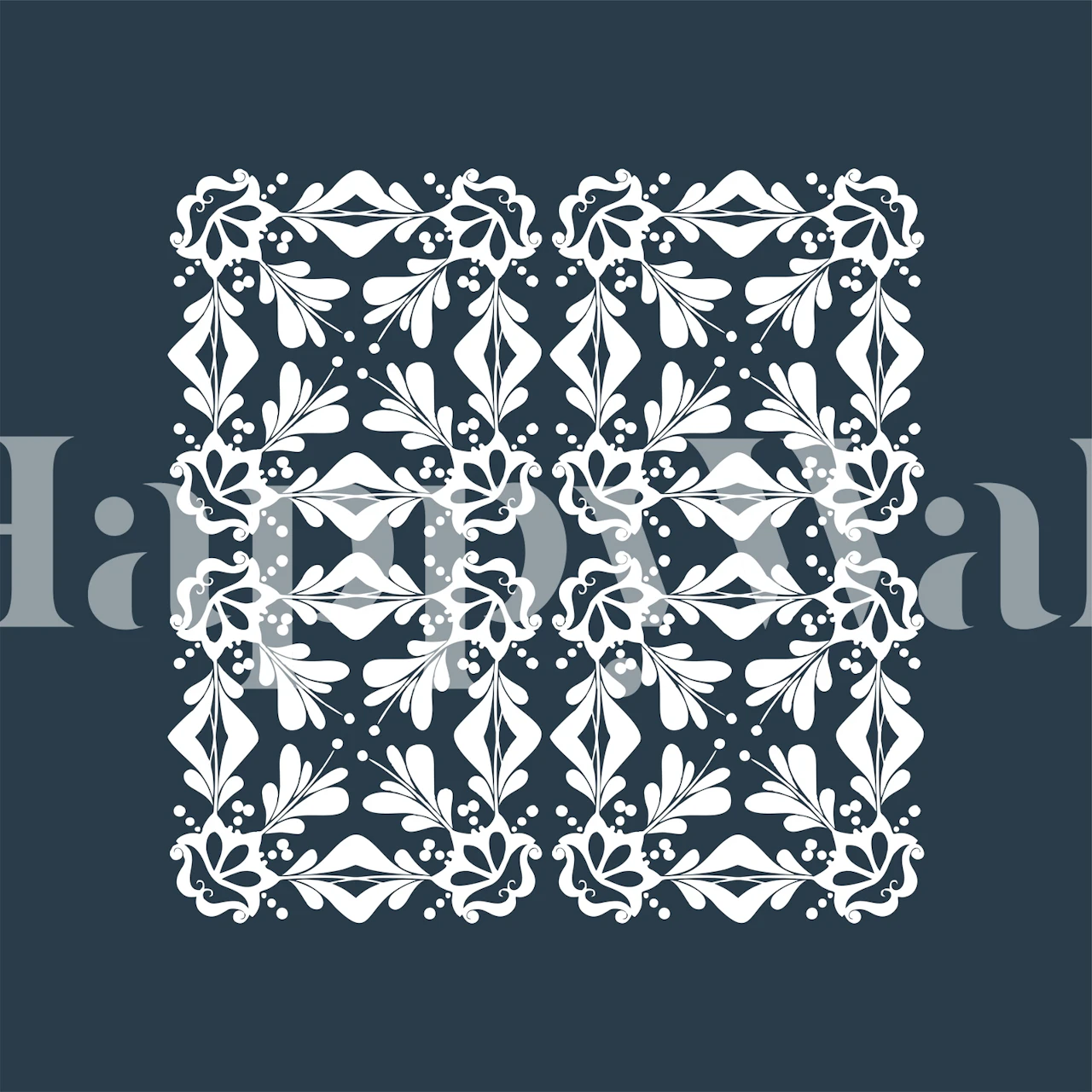 Floral monochrome ornaments wallpaper in interior