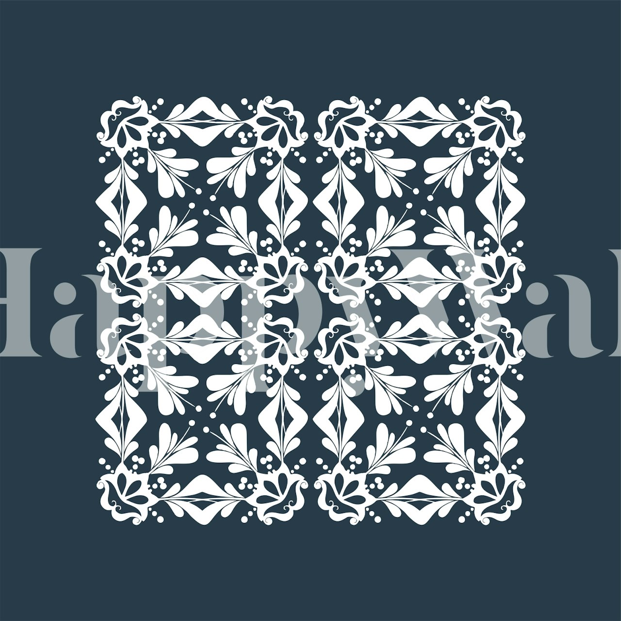 Floral monochrome ornaments carta da parati nell'interno