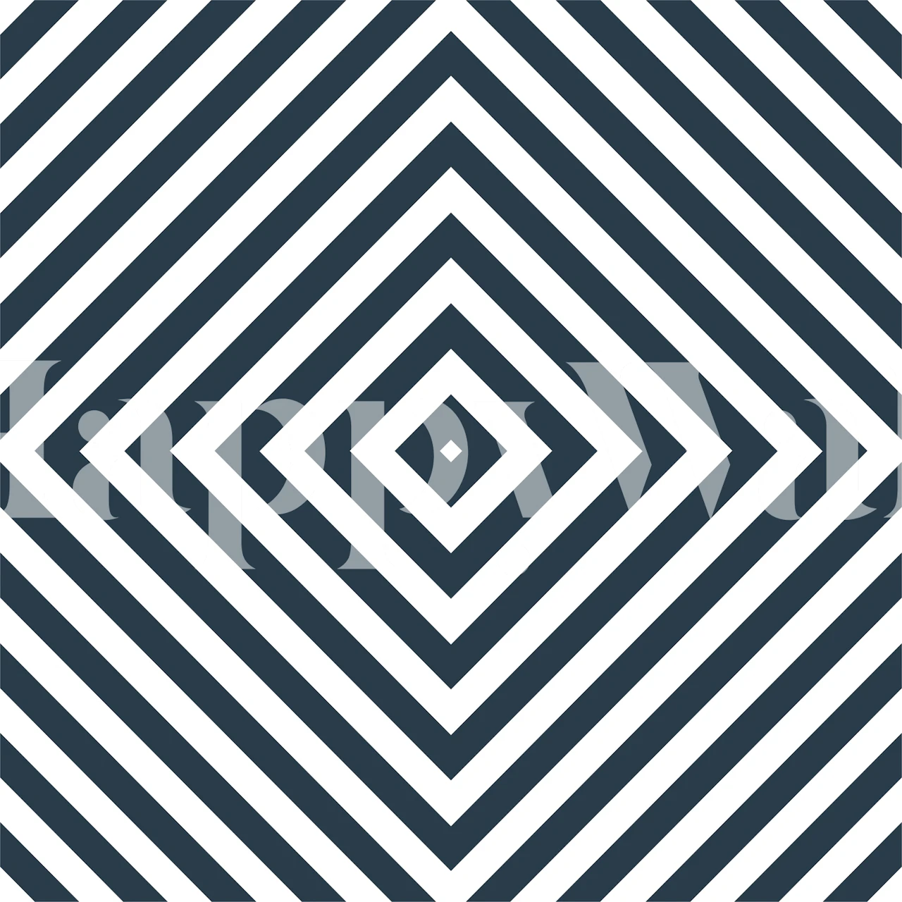 Geometric black and white diamond pattern wallpaper