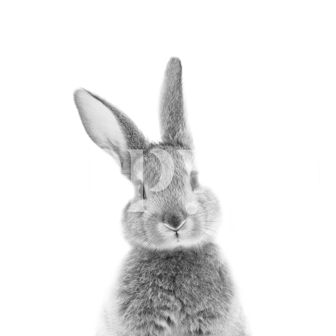 Black and white bunny portrait wallpaper
