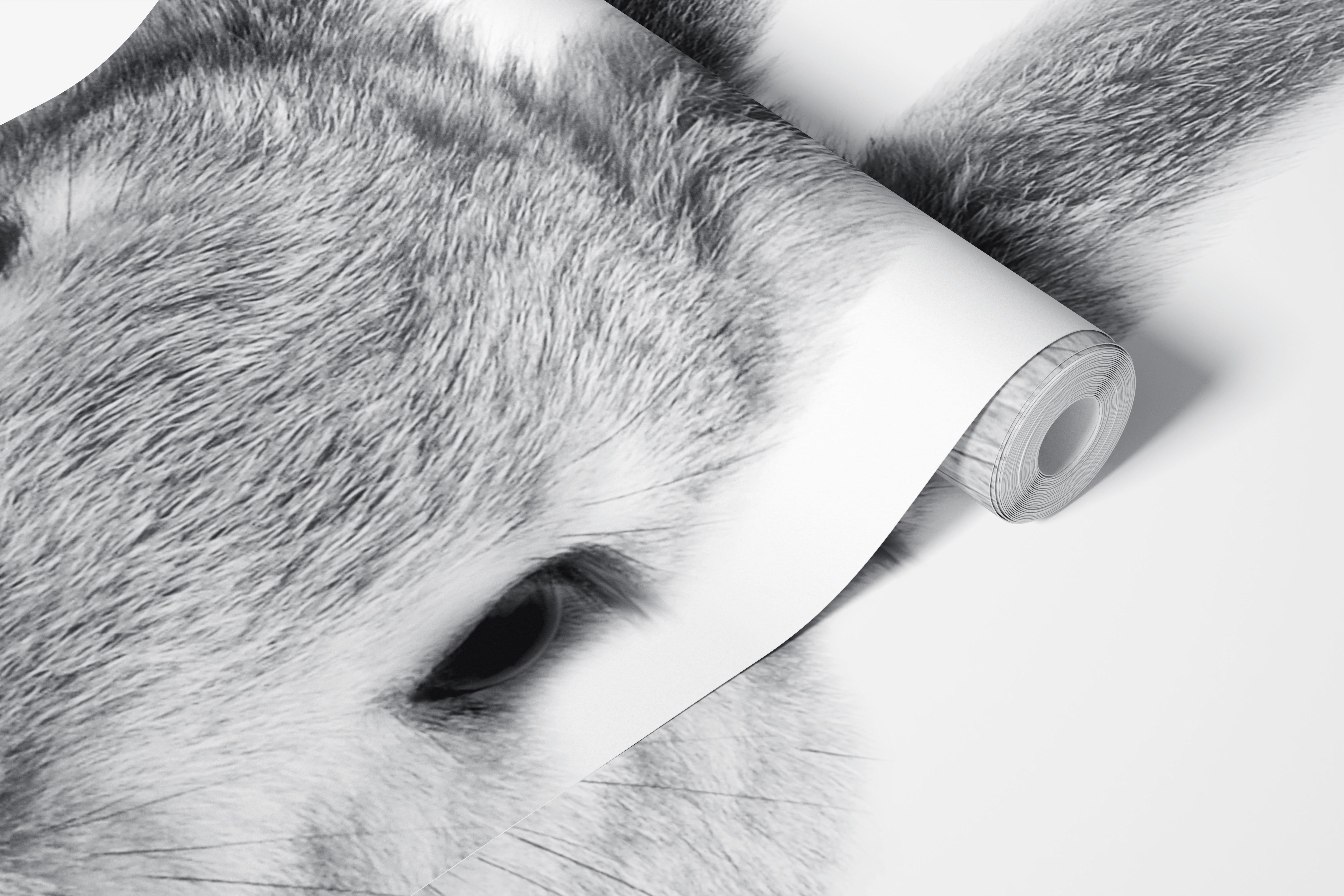 Black and white bunny portrait wallpaper