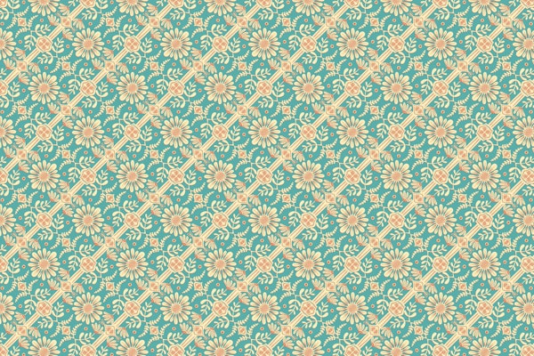 Boho Floral Pattern Turquoise