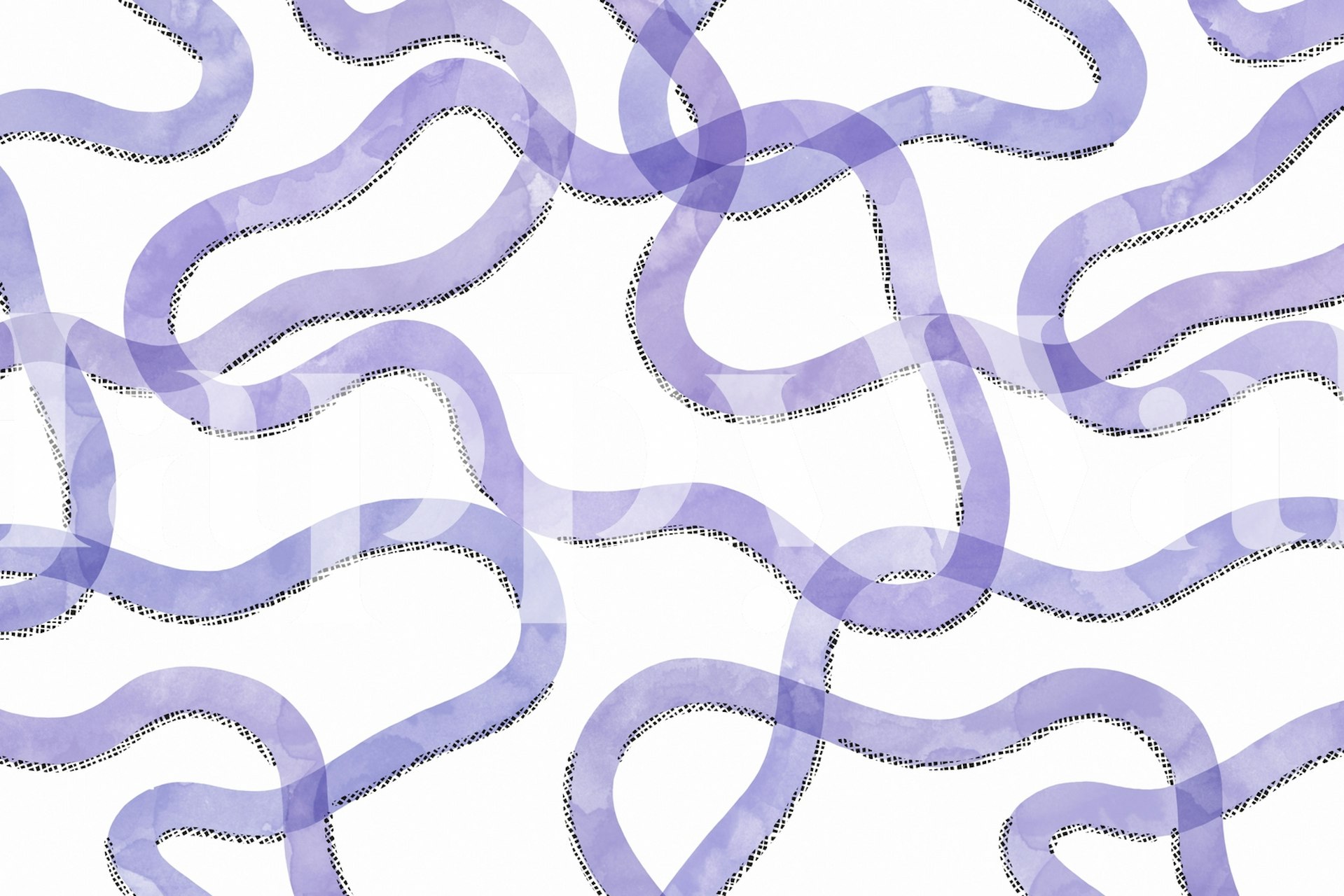 Purple curves wallpaper displayed in a room