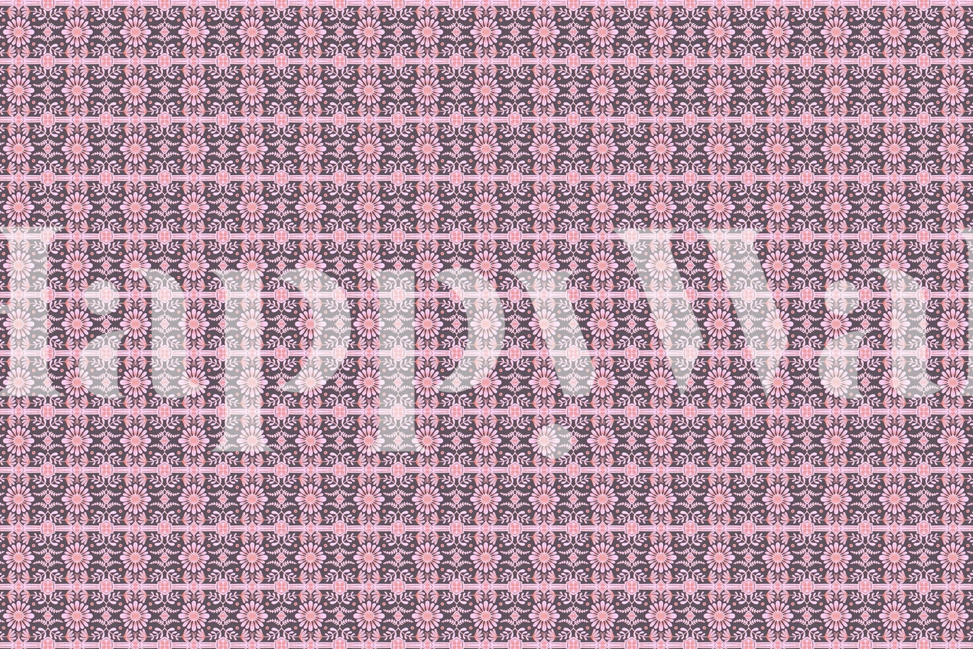 Boho Florals Pink Purple tapeta u sobi