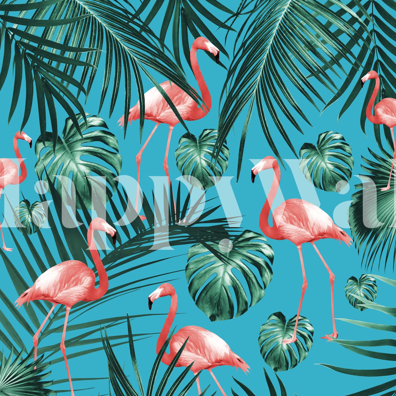 Tropical Flamingo Pattern 8 mostrato in una stanza