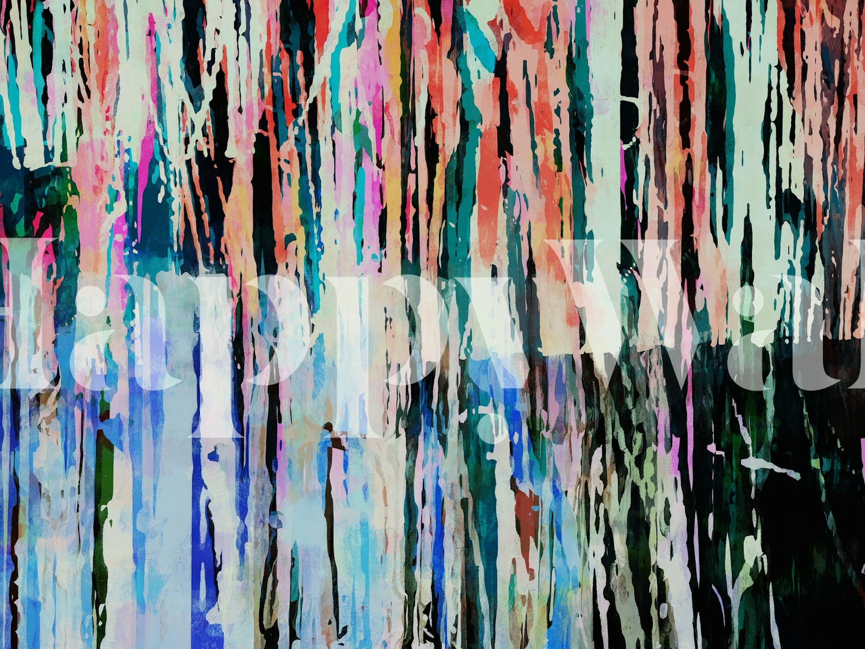 Abstrakt färgglad Irregular Traits tapet med droppande färgdesign.