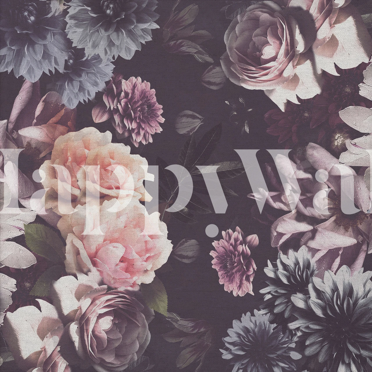 Retro Romantic Flowers tapet i ett rum