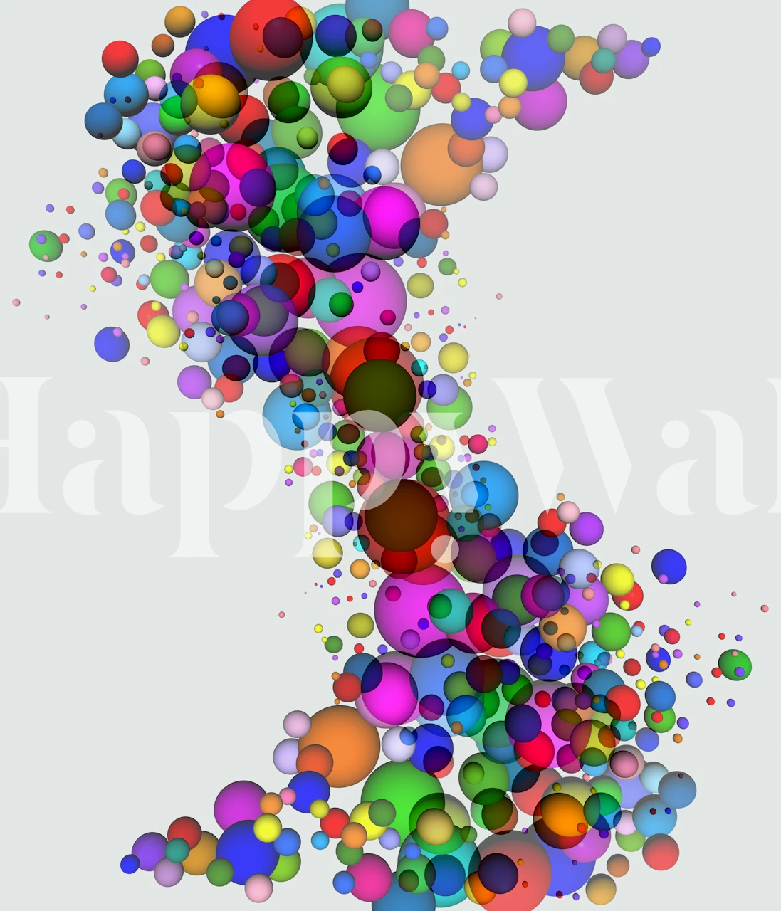 Colorful abstract bubble pattern wallpaper with varied sizes