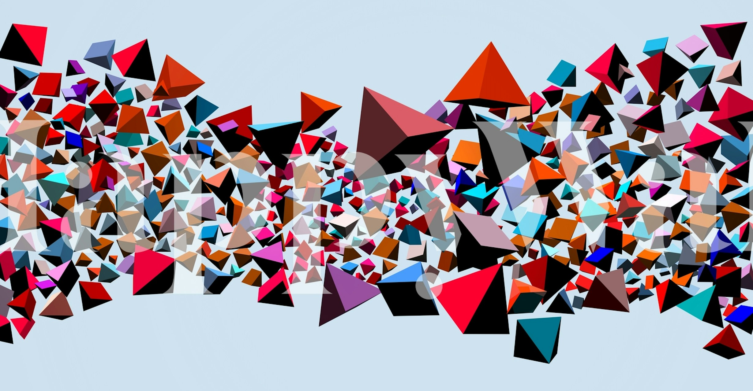 Colored Pyramids tapet vist i et rom