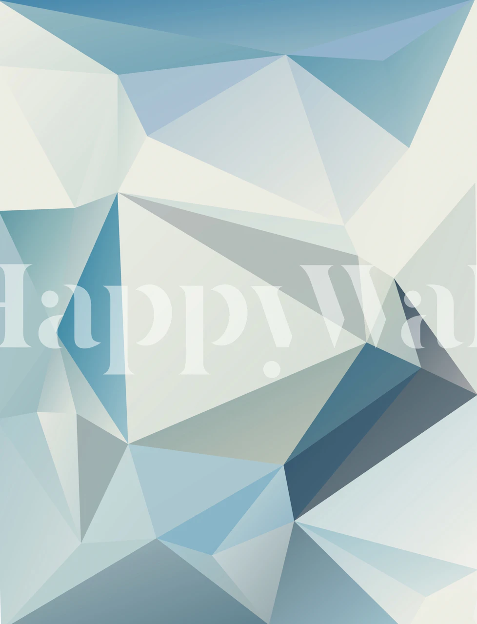 Geometric blue and white shapes wallpaper