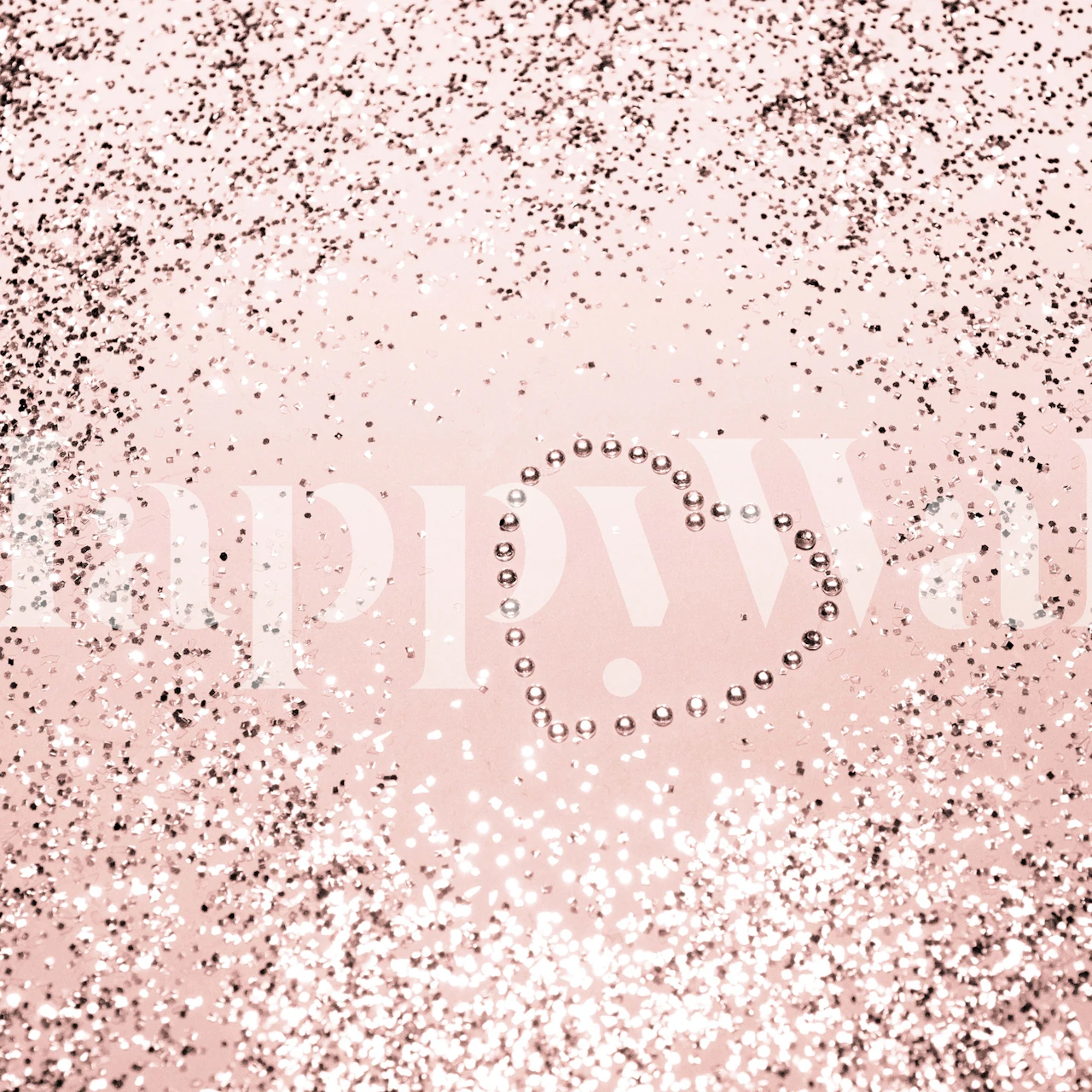 Sparkling Rose Gold Heart Tapet I Ett Rum