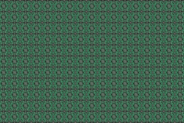 Boho Florals Black White Green