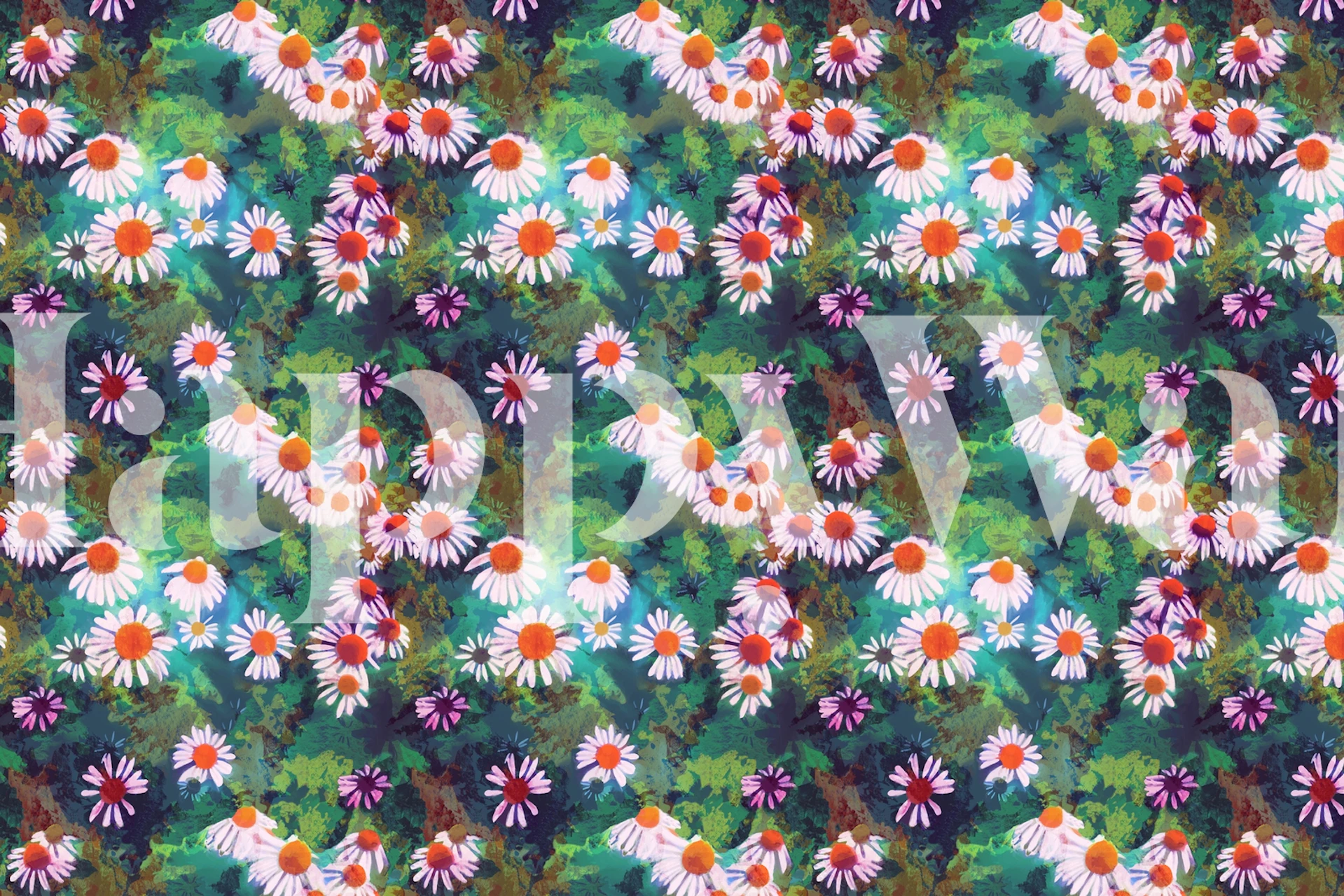 Coneflowers Tapetdesign in einem Raum