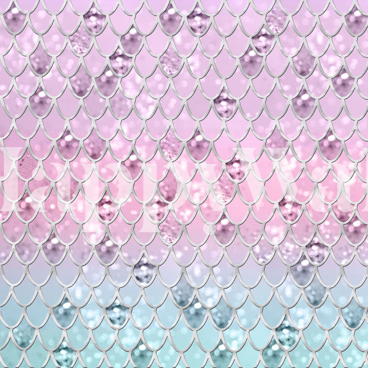 Mermaid Princess Scales tapet i ett rum