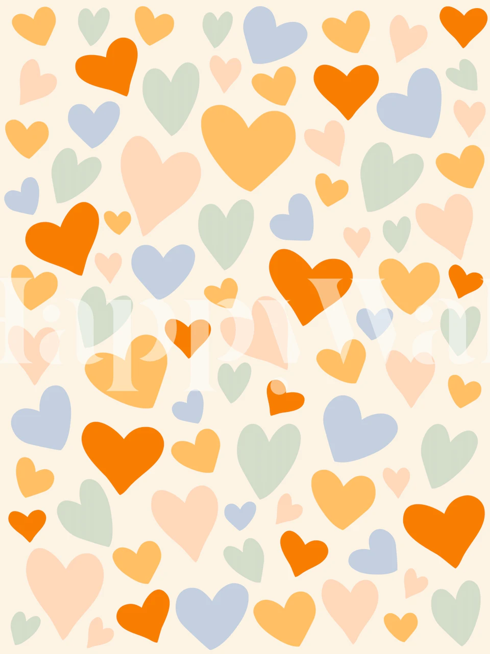 Papel de parede Terrazzo hearts em um quarto