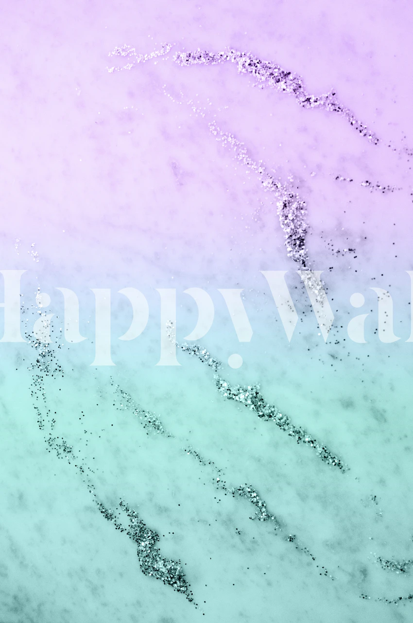 Mermaid Girls Glitter Marble wallpaper in a room