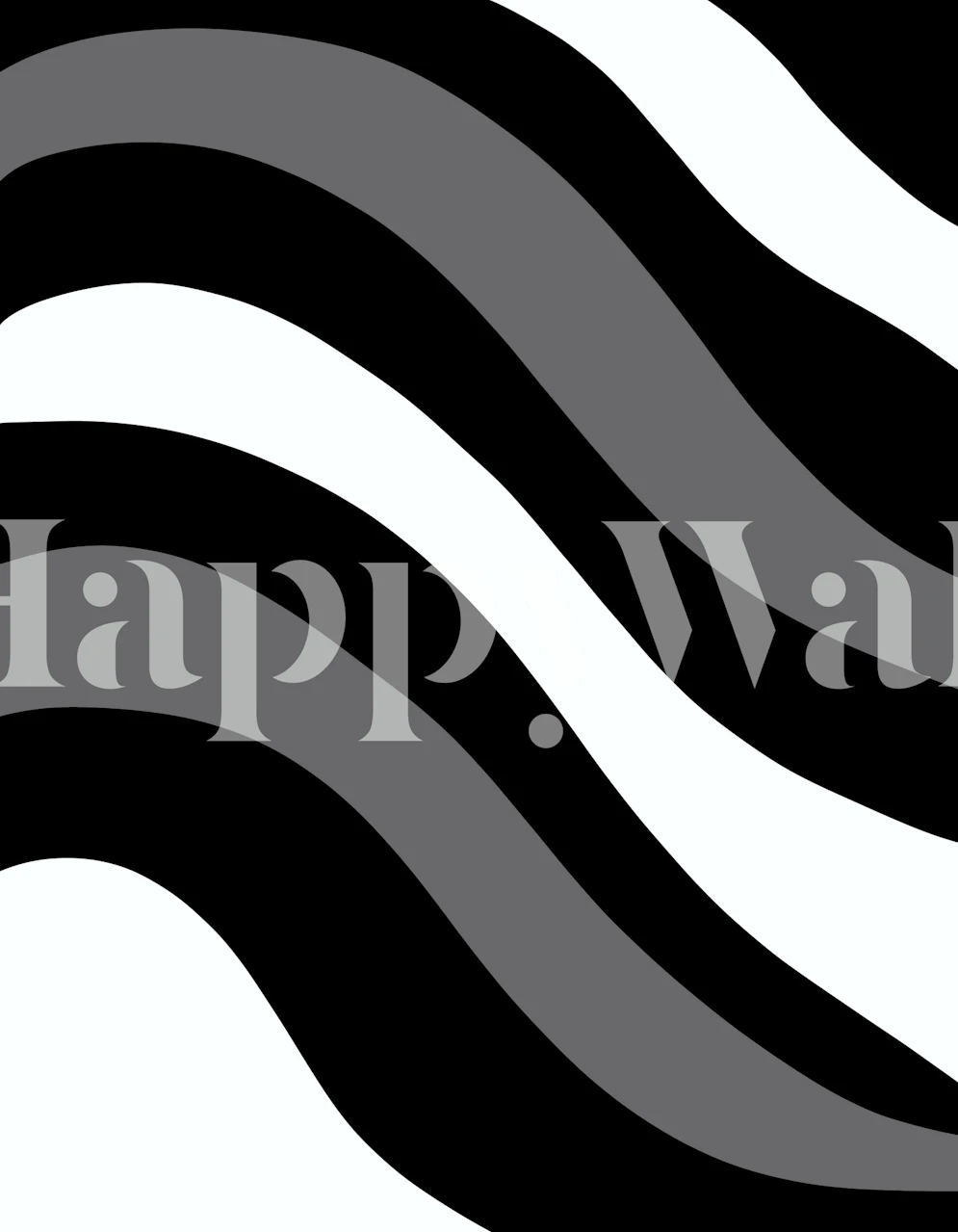 Fotomurais paisagistícos Padrão de onda abstrato preto e branco