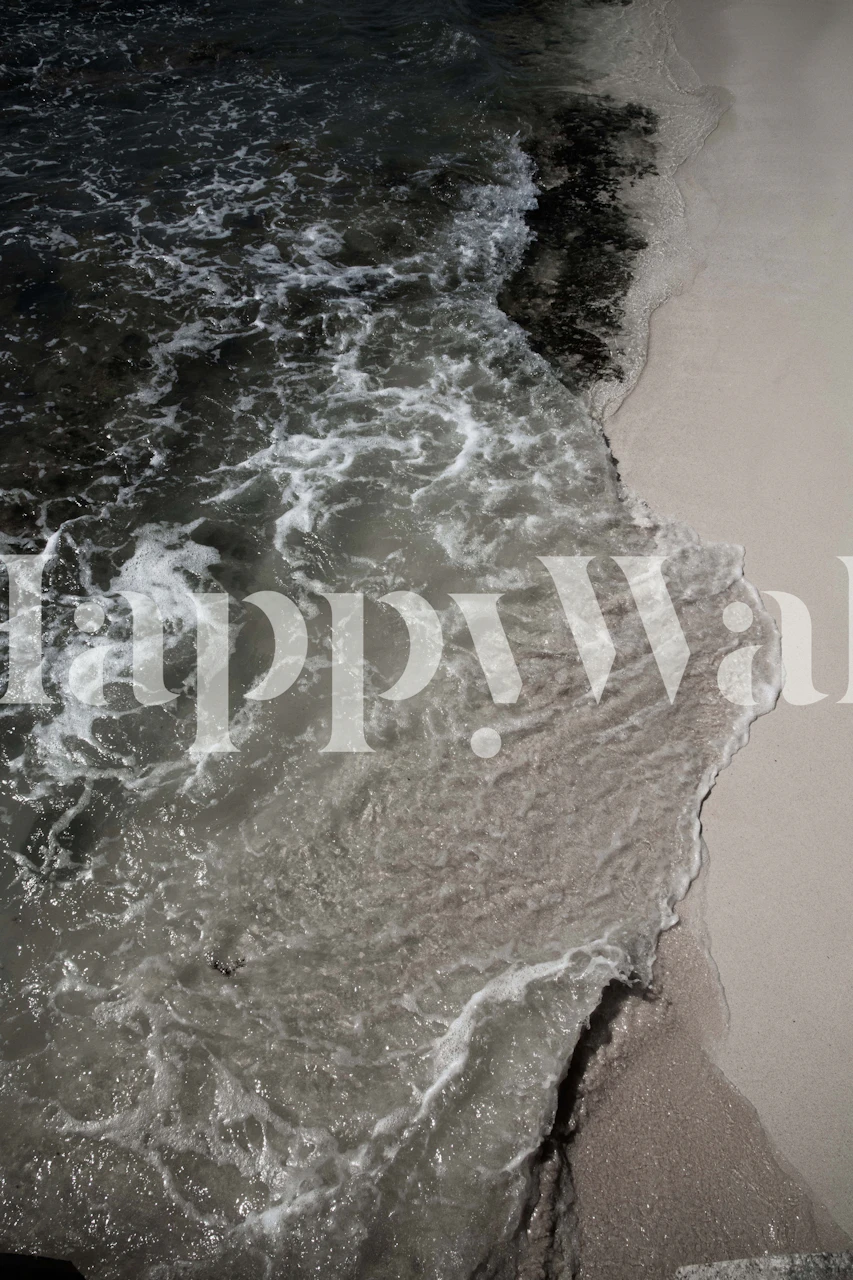 Mexican ocean waves wallpaper in a room