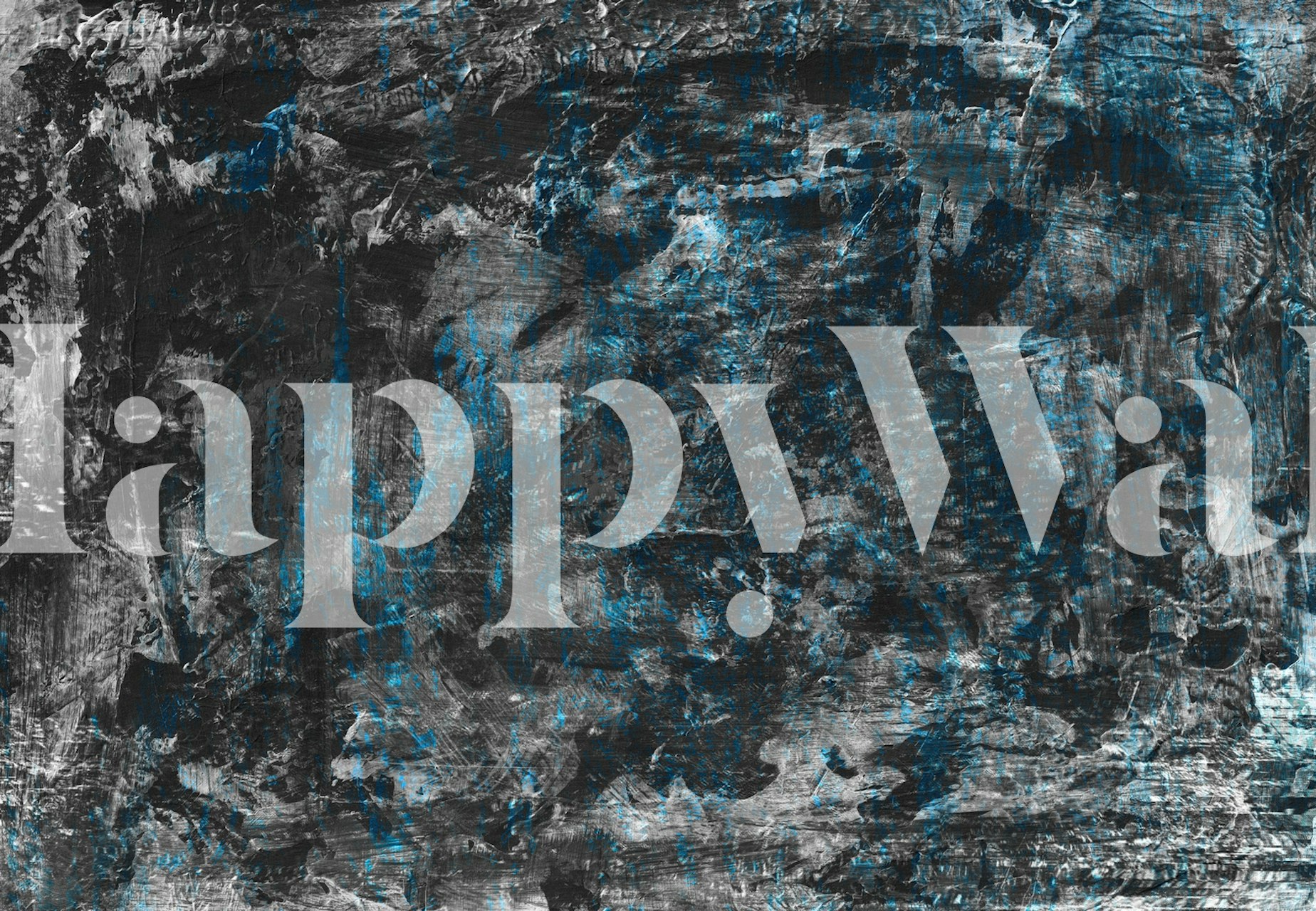 Abstract brushstroke wallpaper in black and blue tones, modern style, wall mural