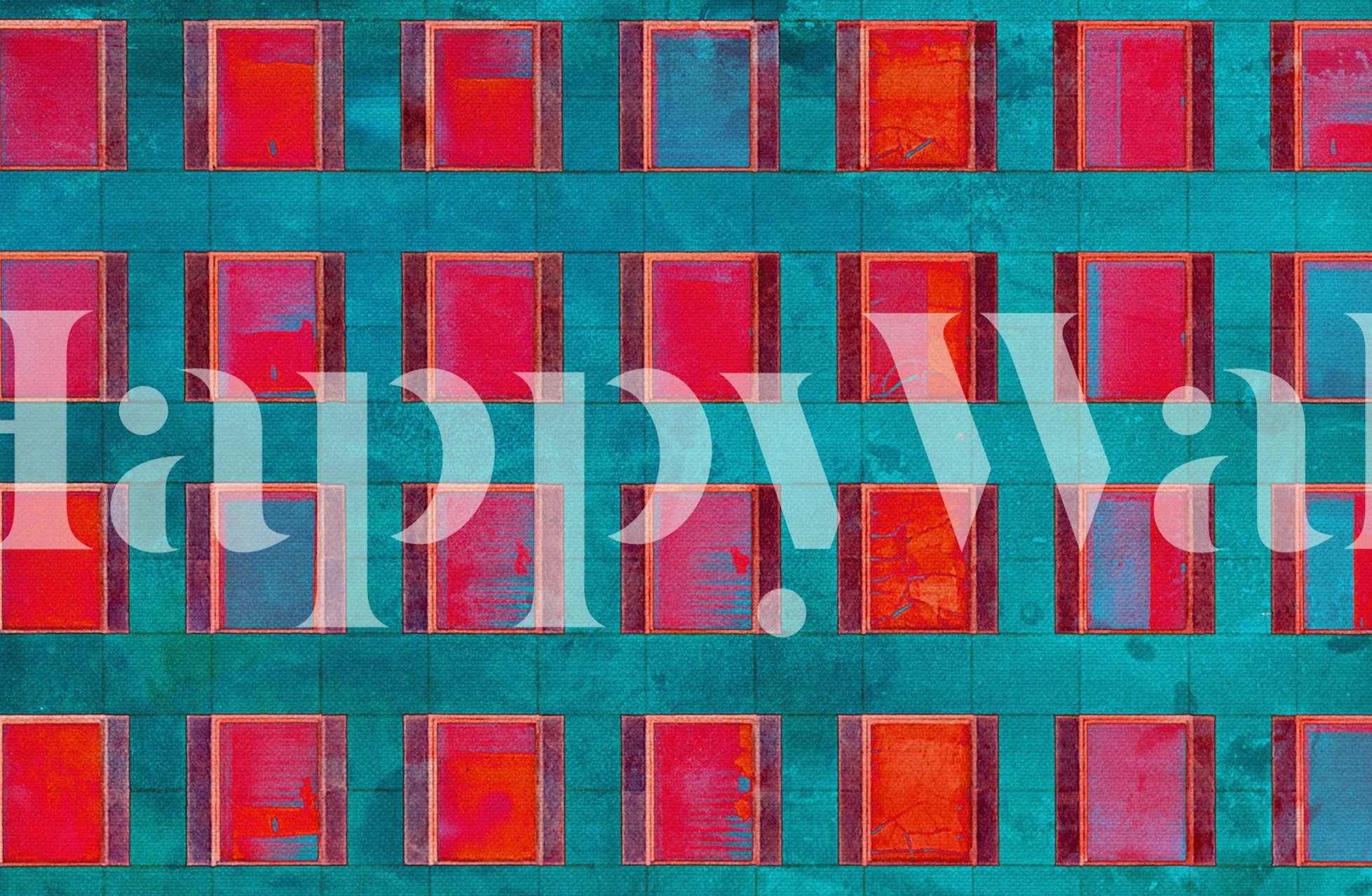 Colorful geometric wallpaper with pink and blue squares