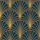 Art Deco Fans Deep Turquoise