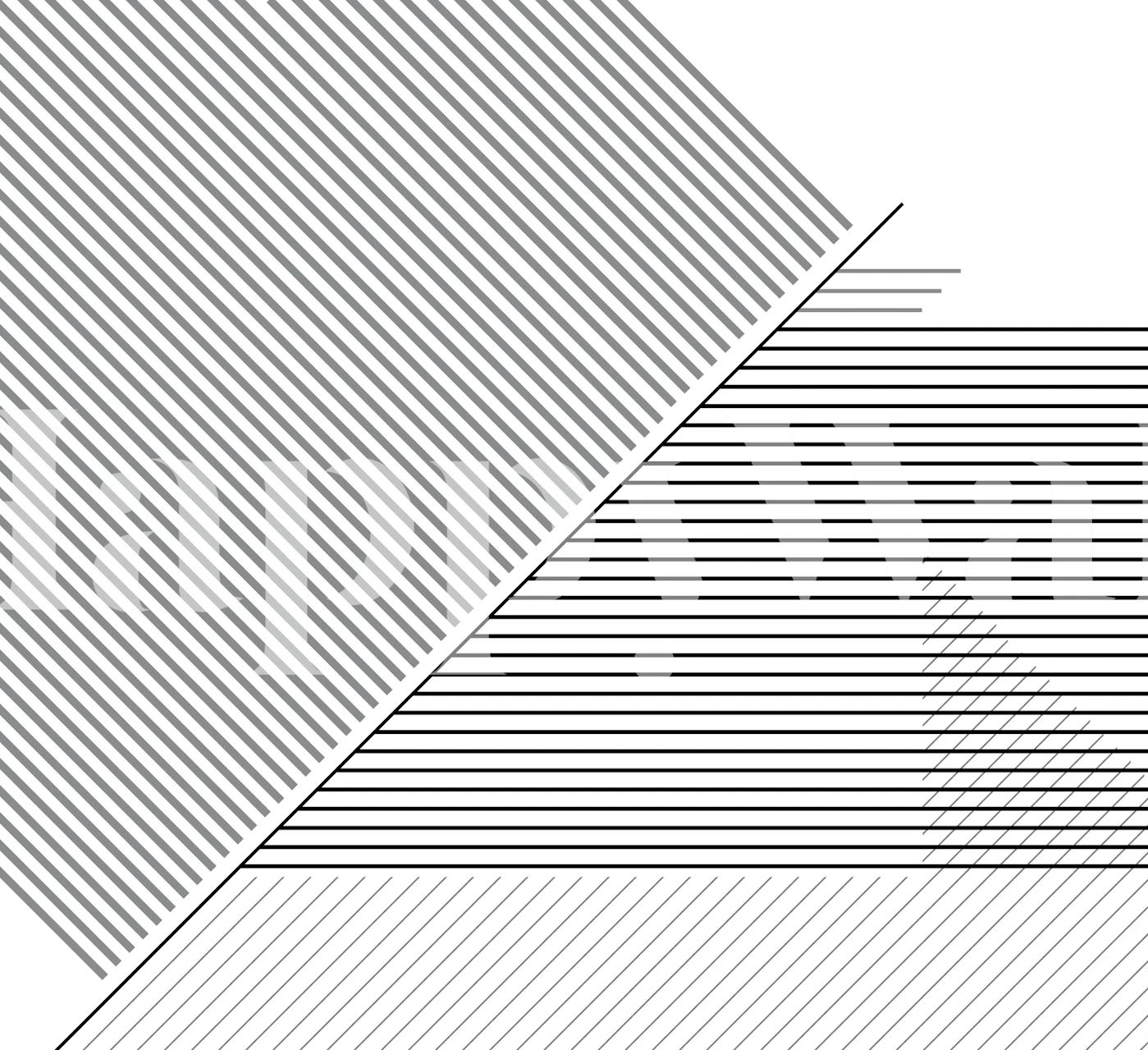 Modern Lines musta-valkoinen tapetti huoneessa