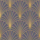 Art Deco Fans in Mauve and Gold