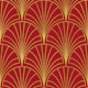 Modern Art Deco Fans in Red