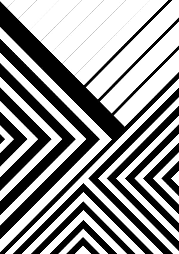 Geometric Lines Black White 3