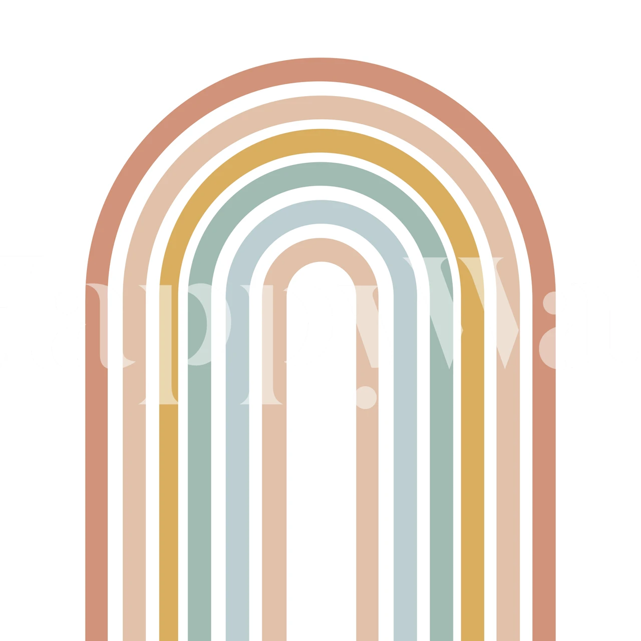 Modern Boho Rainbow Mural Carta da parati in un ambiente per bambini