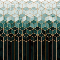 Teal Cubes Luxury Pattern tapet