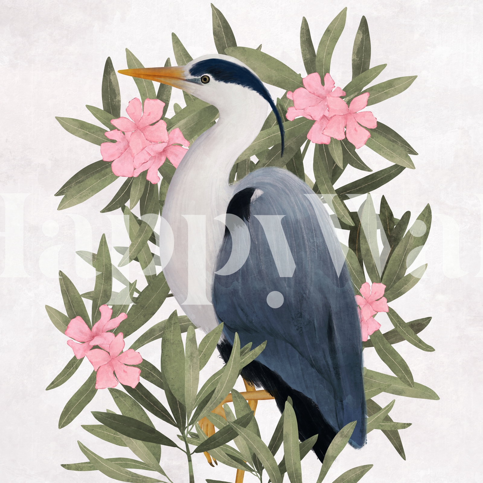 Gray Heron Wallpaper - Buy Online | Happywall