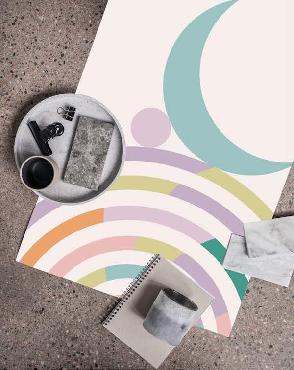 Minimal Abstract Rainbow Past wallpaper Happywall