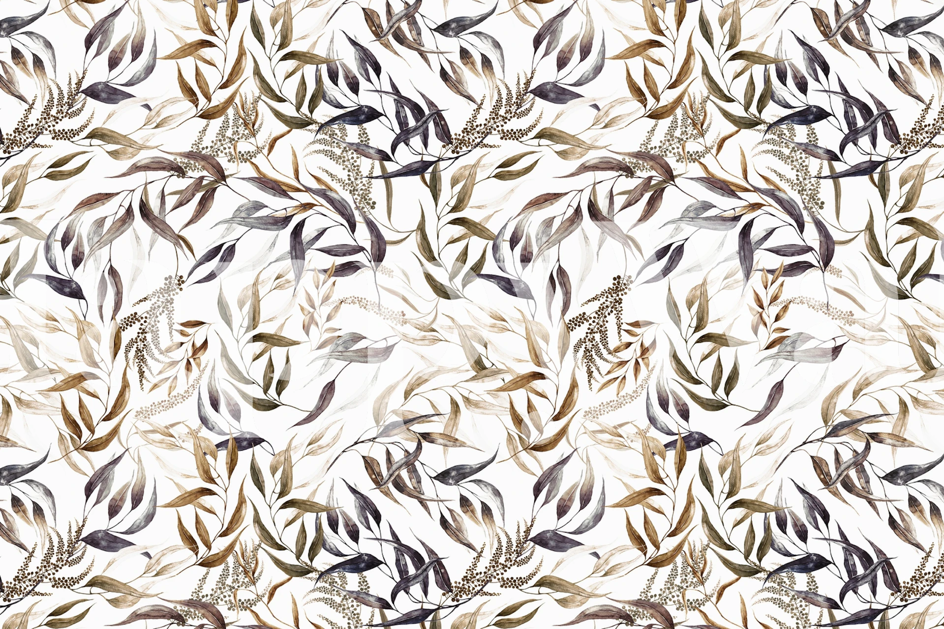 Natural leaves in earthy tones wallpaper