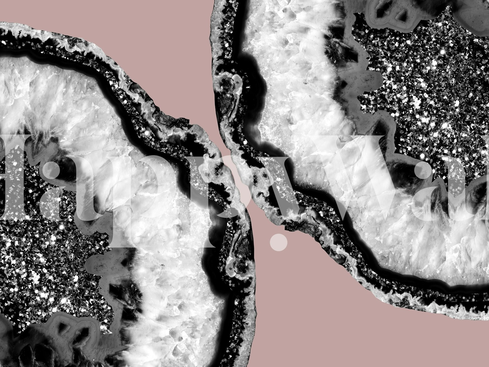 Yin Yang Agate Glitter Glam wallpaper in a room