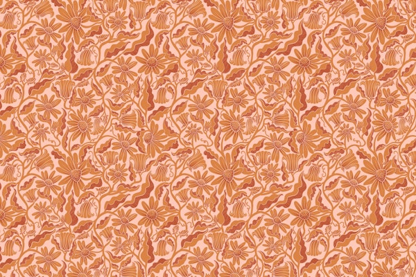 Monochrome Florals Orange