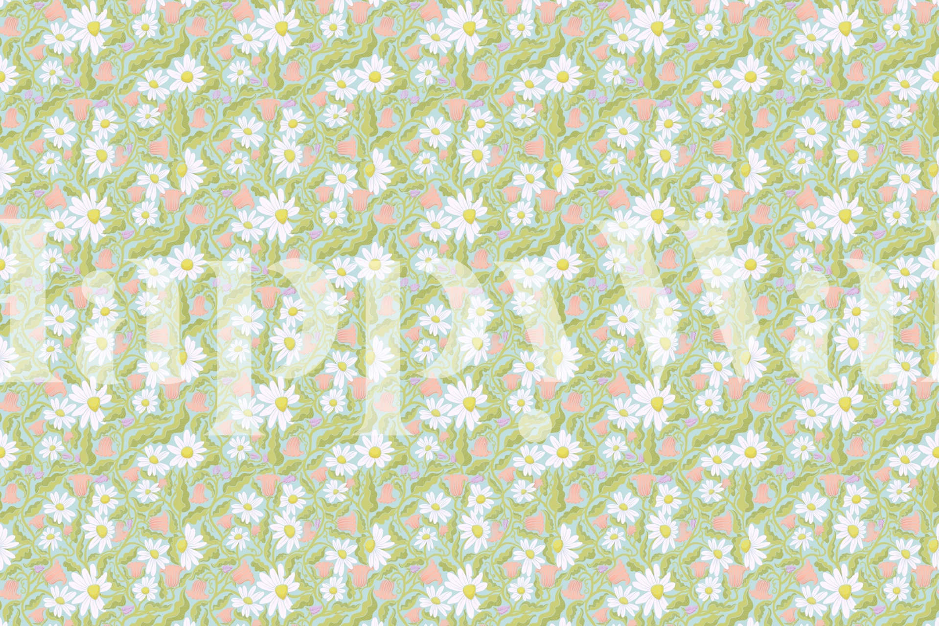 Climbing Flowers Spring wallpaper in a room