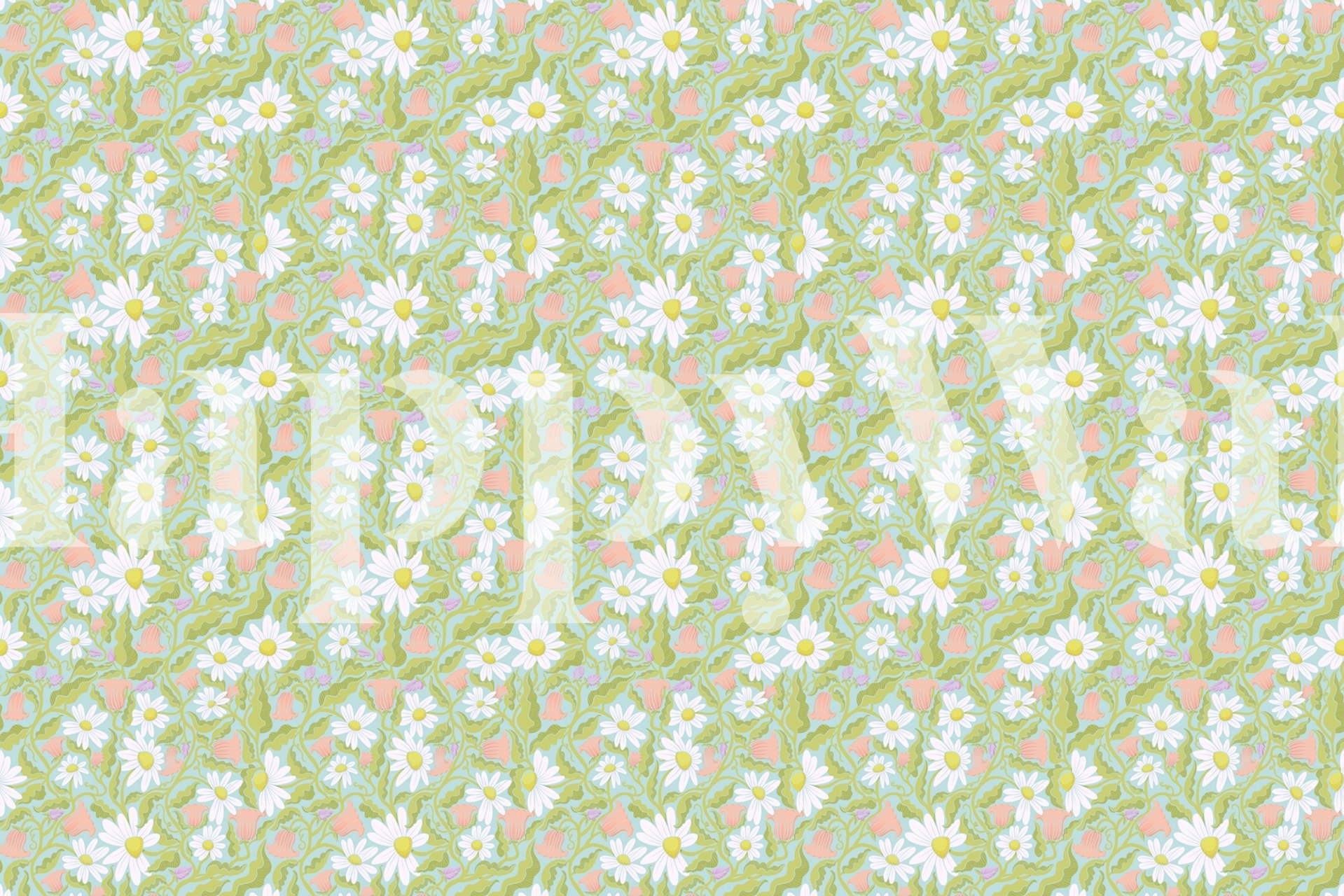 Carta da parati Climbing Flowers Spring in una stanza