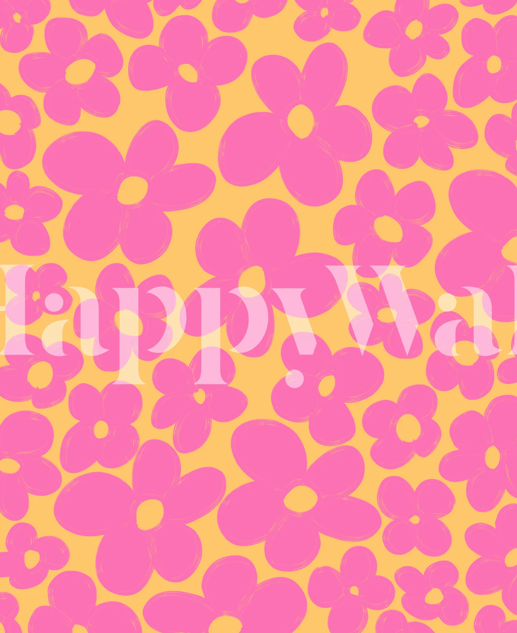 Retro Flowers 6 wallpaper in room setting