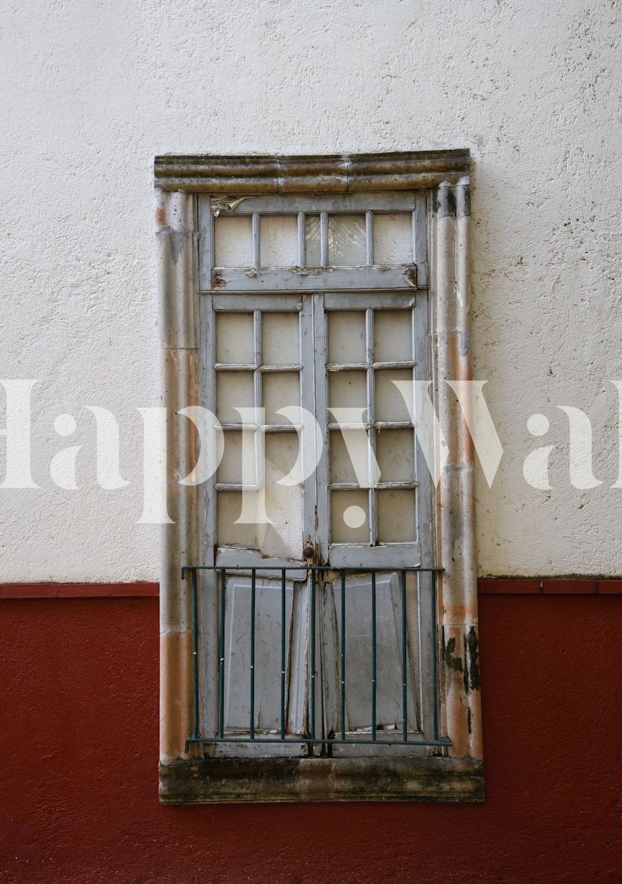 Rustic door design with gray and earthy tones wallpaper