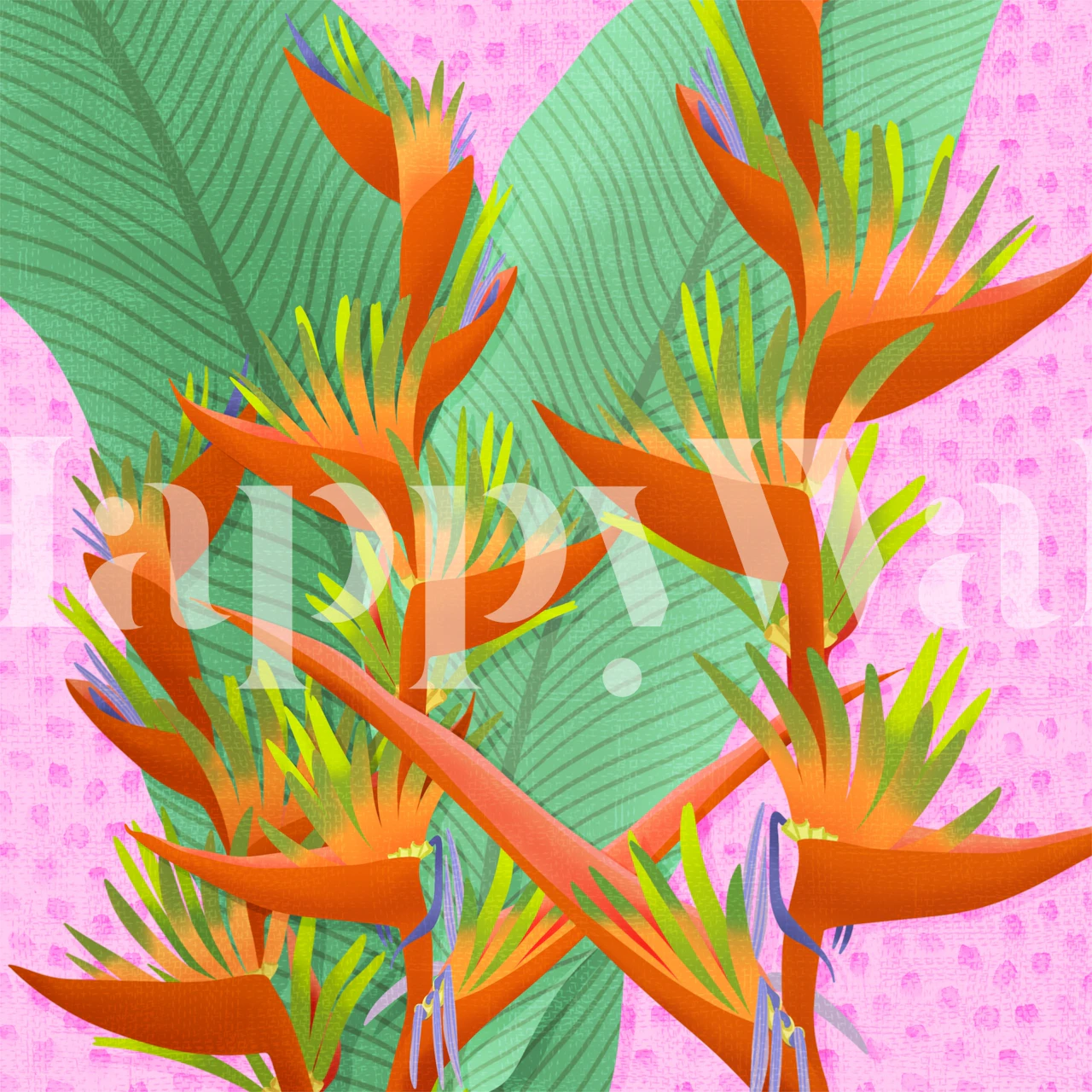 Bird of Paradise Square wallpaper in a room