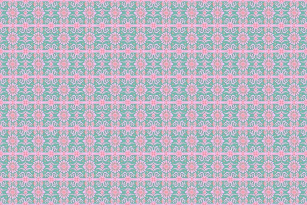 Boho Florals Pink Green