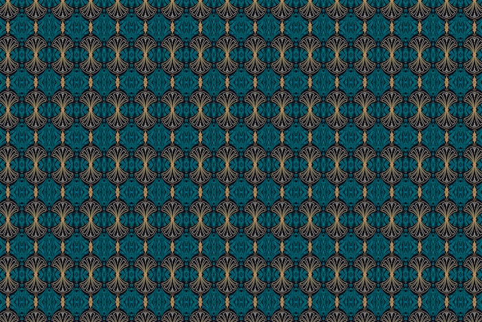 Elegant Gold Teal Art Deco Wallpaper | Happywall