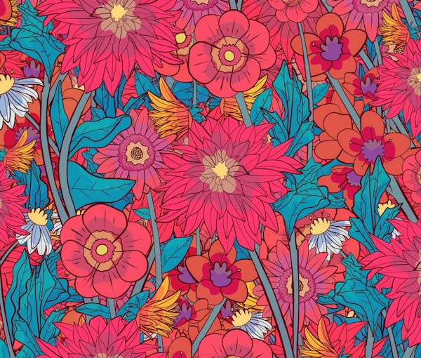 The pink garden flowers