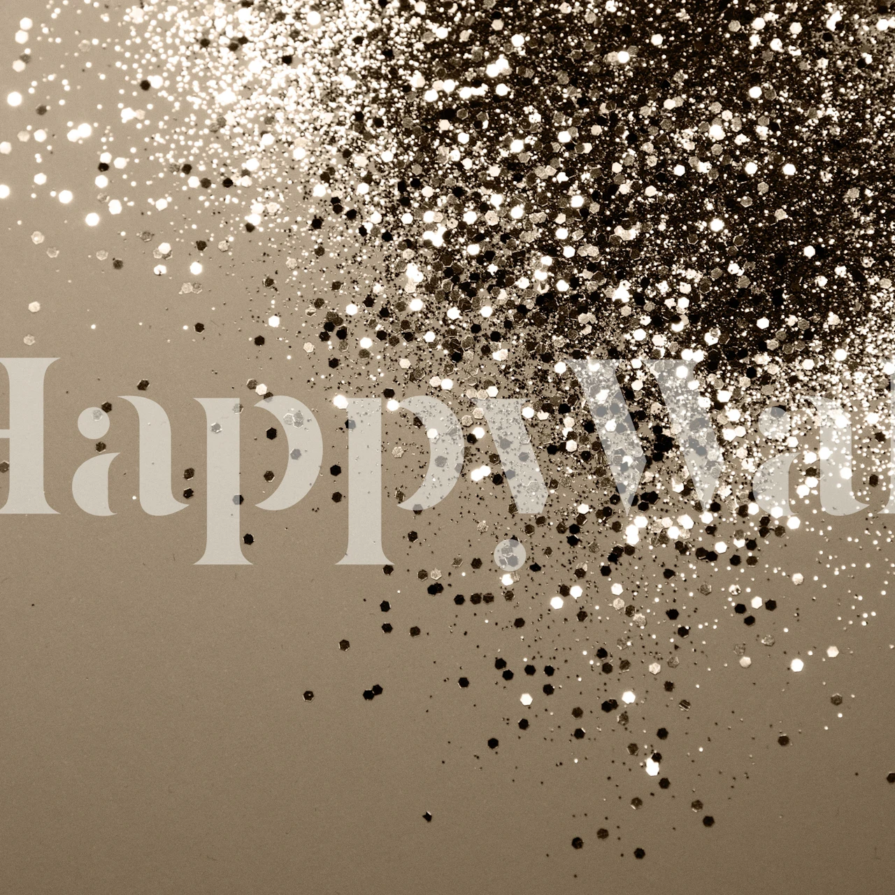 Sparkling Sepia Lady Glitter tapet i ett rum