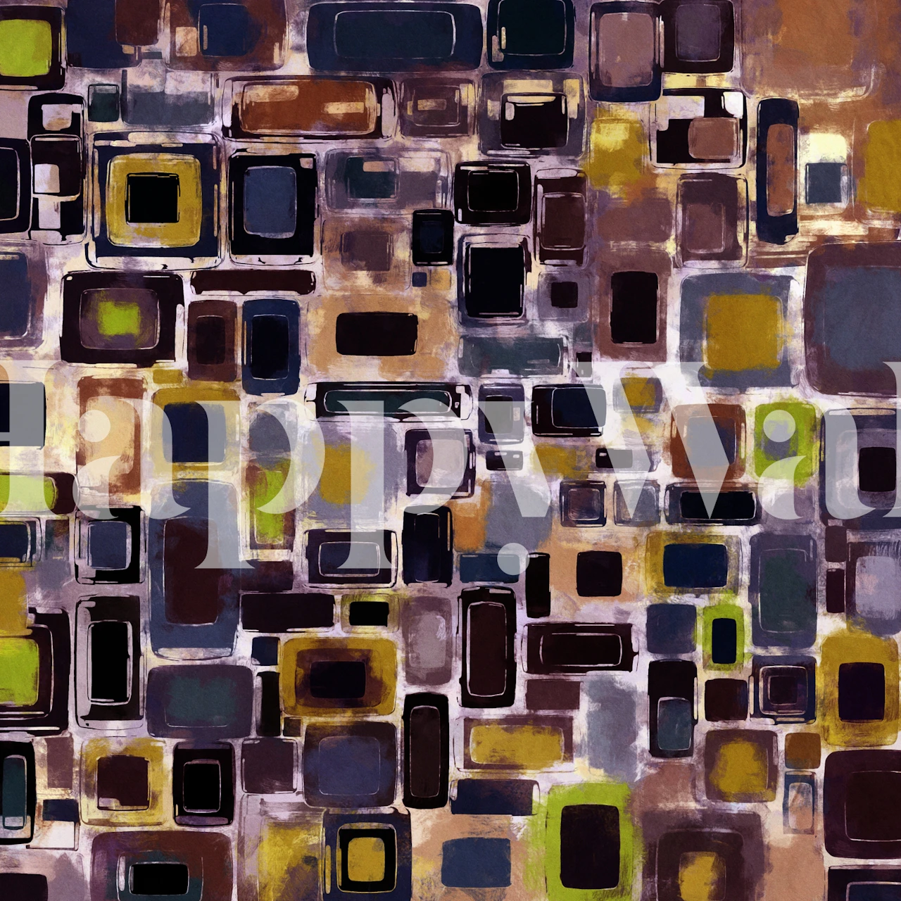 Colorful geometric pattern wallpaper in rectangles and squares